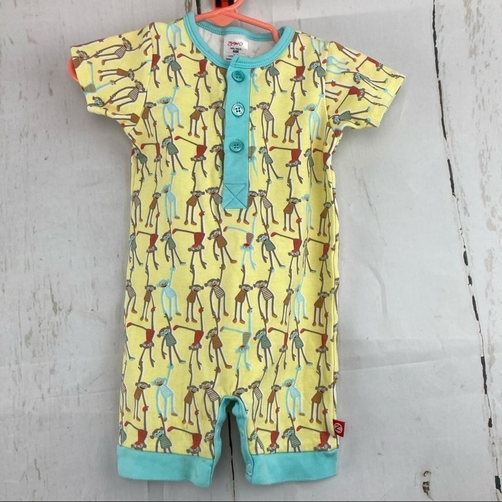 Zutano sock monkey one piece outfit